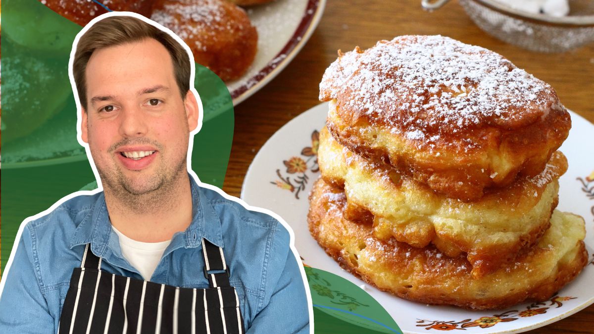 Jakub Kuroń robi racuchy z jabłkami dla swoich córek