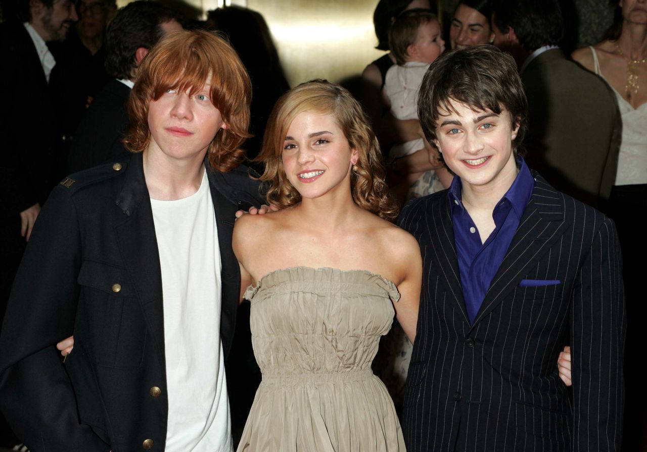 Rupert Grint, Emma Watson i Daniel Radcliffe na premierze "Harry'ego Pottera i więźnia Azkabanu" w 2004 roku