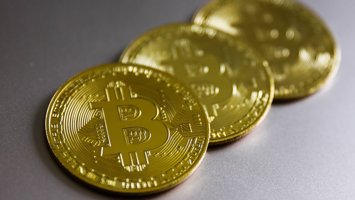 Representations of the Bitcoin cryptocurrency are seen in this illustration photo taken in Poland on June 17, 2020 (Photo Illustration by Jakub Porzycki/NurPhoto via Getty Images)