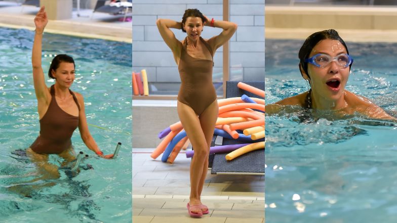 Anna Popek dba o formę, pedałując w basenie (ZDJĘCIA)