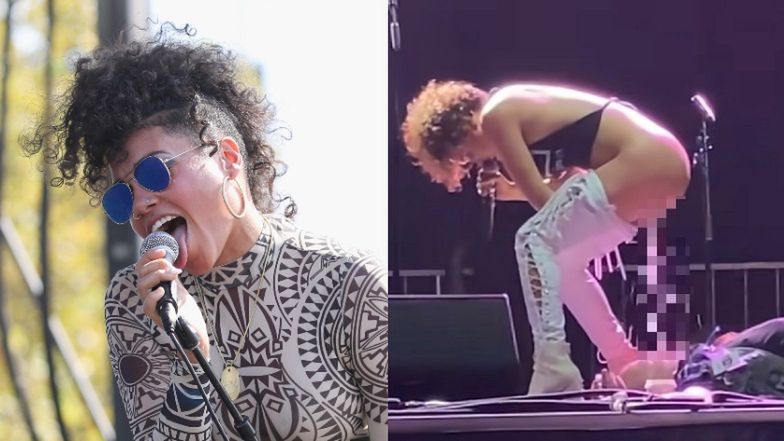 Sophia Urista oddała mocz na fana