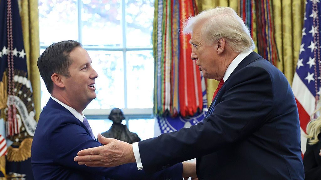 President Trump Takes Part In Swearing In Of US Ambassador To India
WASHINGTON, DC - NOVEMBER 10: U.S. President Donald Trump shakes hands with U.S. Ambassador to India Sergio Gor, during his swearing-in ceremony in the Oval Office of the White House on November 10, 2025 in Washington, DC. In addition to serving as Ambassador to India, President Trump appointed Gor as Special Envoy to South and Central Asia. Gor previously served as Assistant to the President and Director of Presidential Personnel at the White House. (Photo by Anna Moneymaker/Getty Images)
Anna Moneymaker