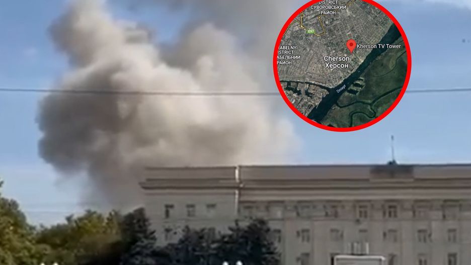 Kłęby dymu w Chersoniu. Doniesienia rosyjskich mediów