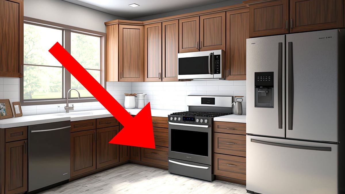 Kuchnia z zaznaczoną szufladą