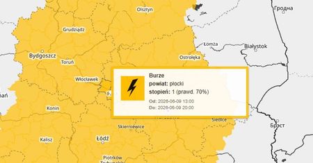 Burze nad Mazowszem. Wydano ostrzeżenie meteorologiczne pierwszego stopnia!