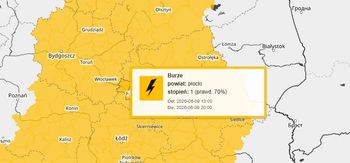Burze nad Mazowszem. Wydano ostrzeżenie meteorologiczne pierwszego stopnia!