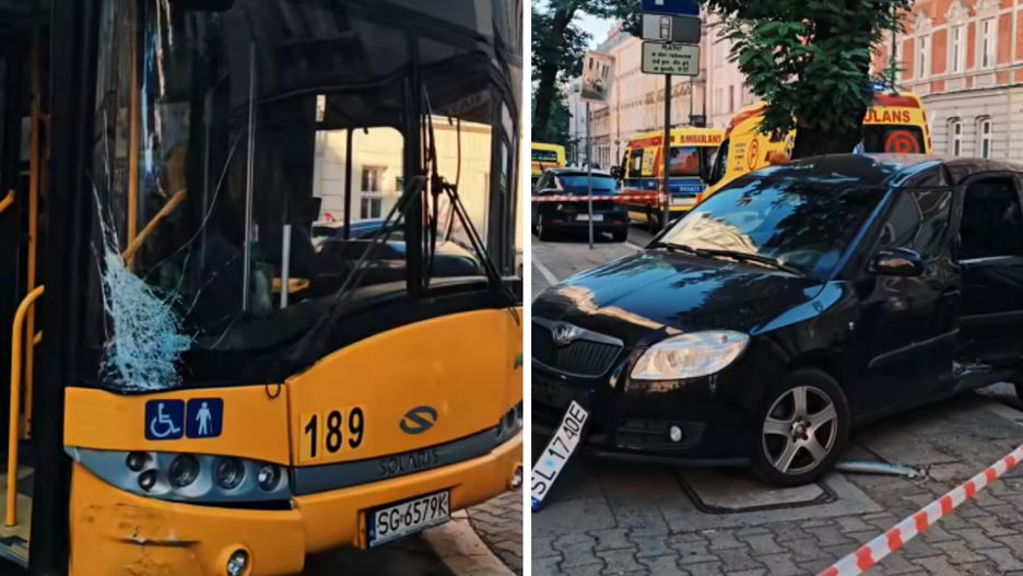 Wypadek autobusy w Gliwicach