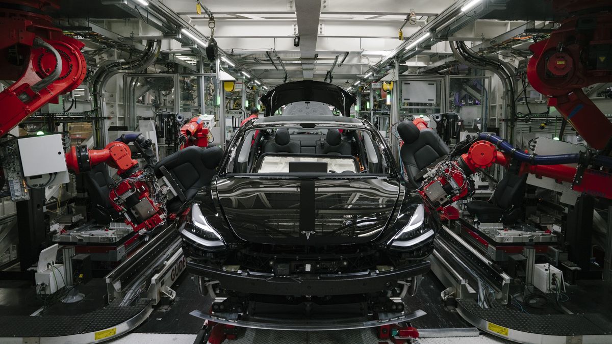 Tour of Tesla Factor in Fremont, California
FREMONT, CA - JULY 26: Robotics arms install the front seats to the Tesla Model 3 at the Tesla factory in Fremont, California, on Thursday, July 26, 2018. (Photo by Mason Trinca for The Washington Post via Getty Images)
The Washington Post