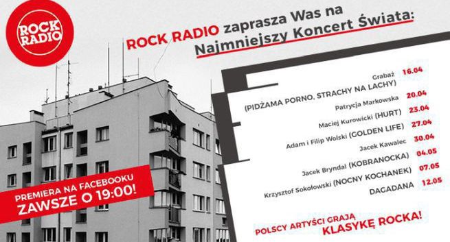 „Najmniejsze Koncerty Świata” Rock Radia na Facebooku