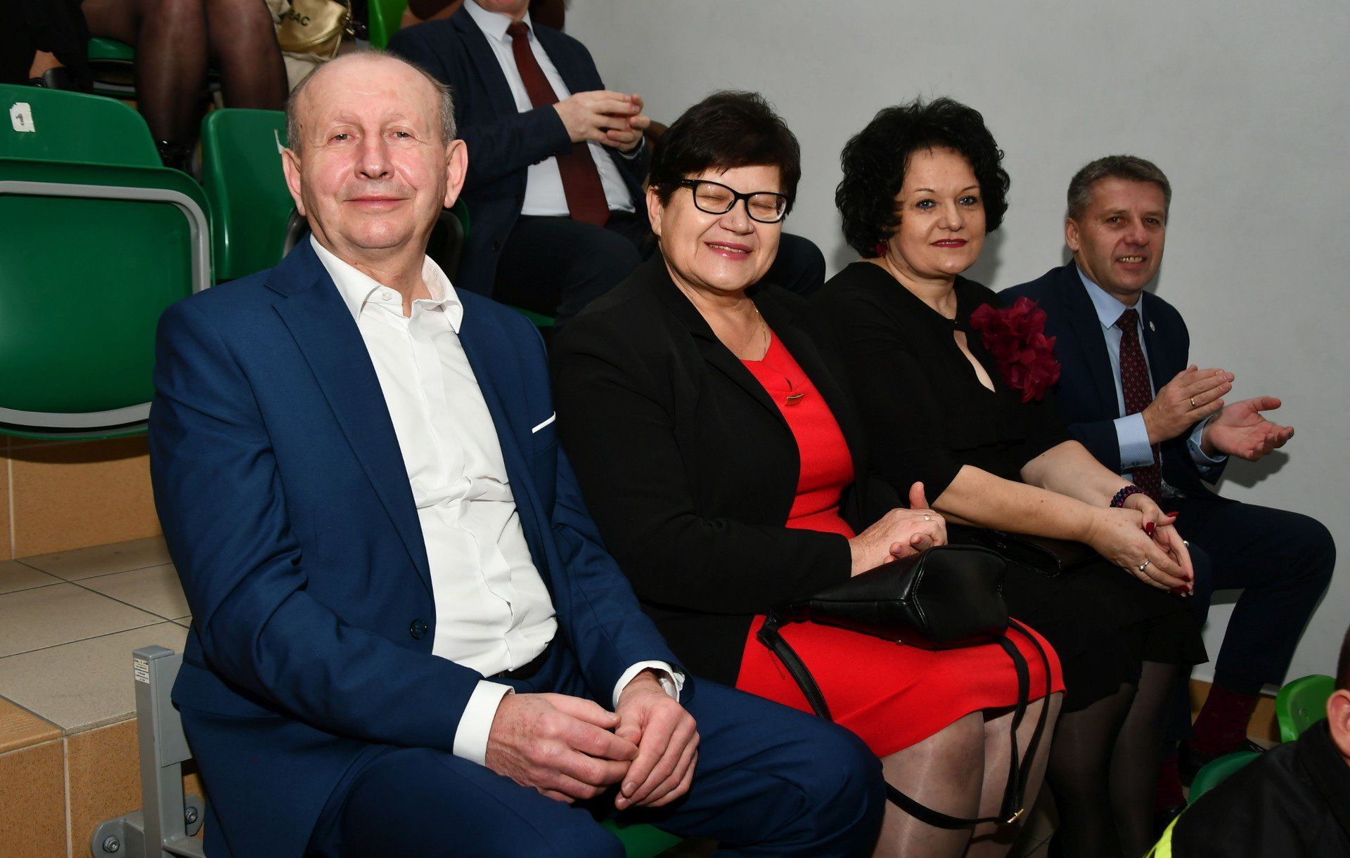 Pierwszy z lewej Zdzisław Leks, starosta pińczowski, pierwszy z prawej Grzegorz Woźniczko, przewodniczący Rady Powiatu,. 