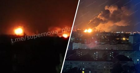 Ukraiński atak dronów w Rosji. Pożar w rafinerii