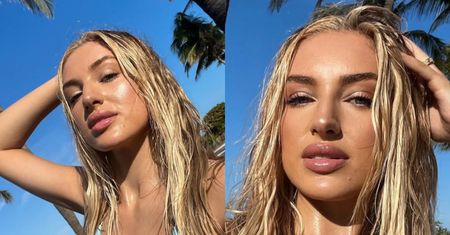 U Caroline Derpienski bez zmian. Pręży się w bikini Versace za skromne 1,6 tysiąca złotych