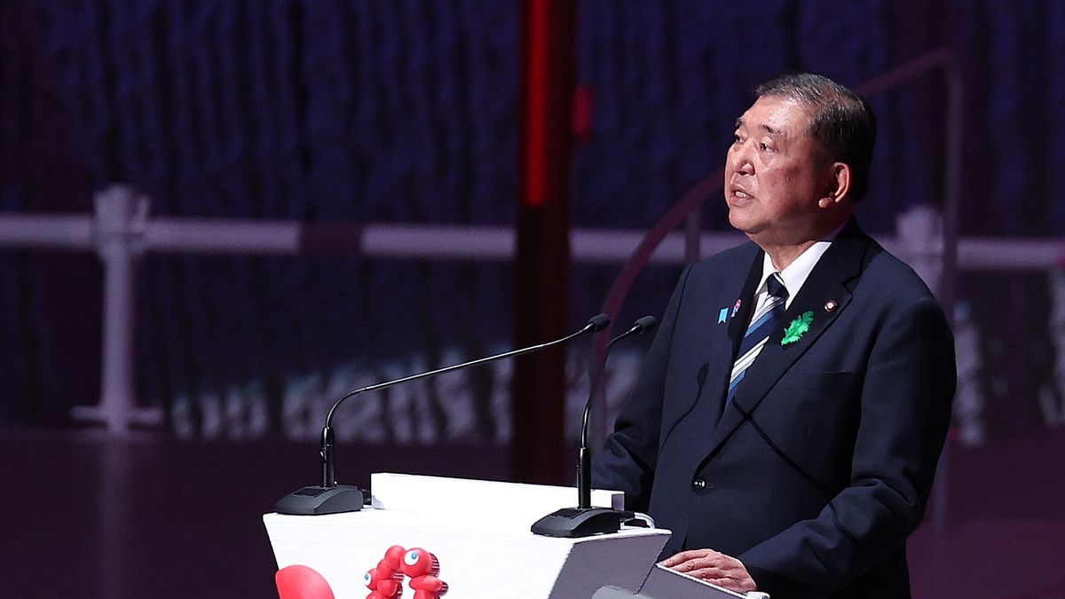 Osaka Expo 2025, opening ceremony
epa12026468 Prime Minister of Japan, Honorary Chairperson of EXPO 2025, Shigeru Ishiba speaks during the opening ceremony of the 2025 Osaka Expo in Osaka, Japan, 12 April 2025.  EPA/JIA HAOCHENG/ POOL 
Dostawca: PAP/EPA.
JIA HAOCHENG/ POOL
osaka expo, people