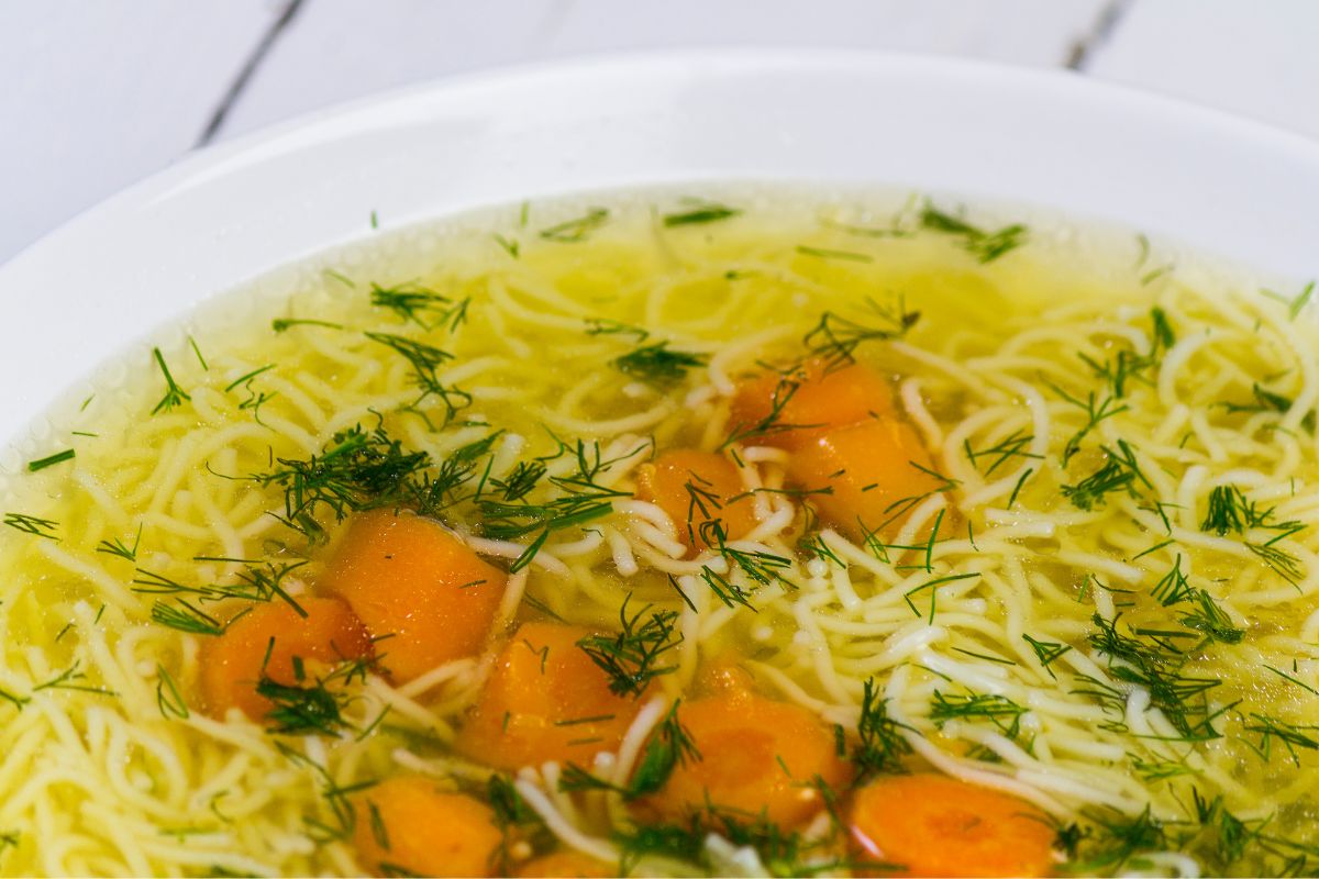 Chicken broth with vinegar added? That's a bullseye!