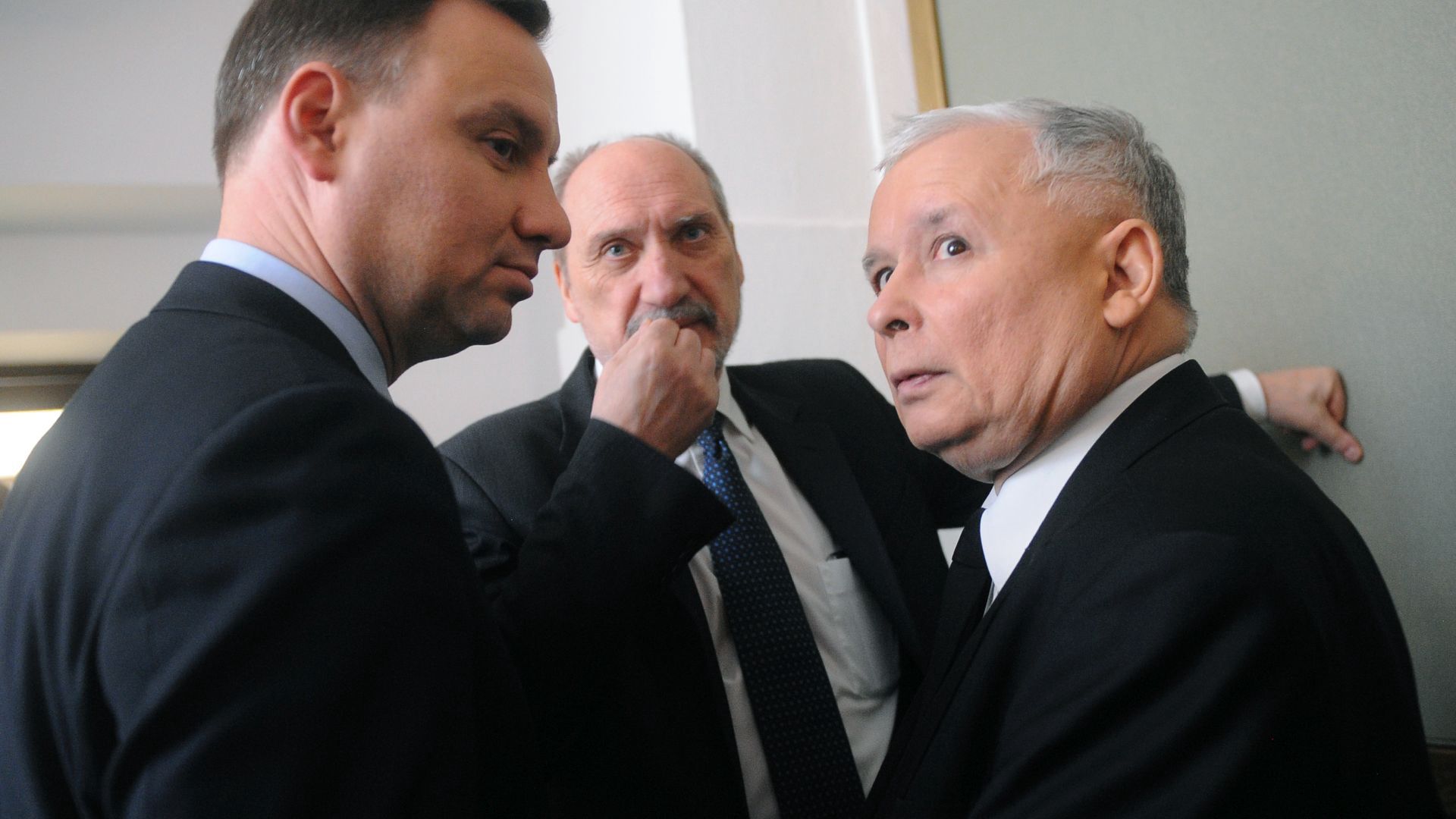 Prezydent Andrzej Duda, Antoni Macierewicz i Jarosław Kaczyński