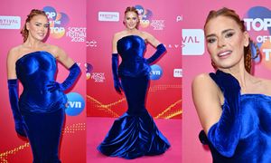 Natasza Urbańska ZACHWYCA na Top of the Top Sopot Festival w szafirowej kreacji z rzeźbiarskim gorsetem (ZDJĘCIA)