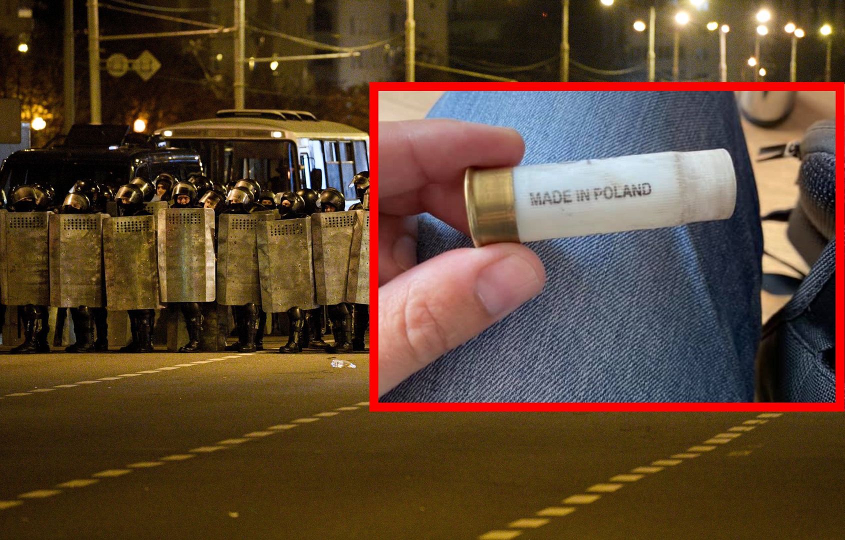 Amunicja z napisem Made in Poland została znaleziona w Mińsku
