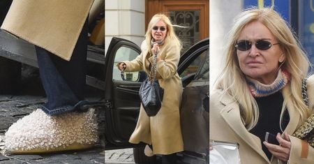 Monika Olejnik w BAMBOSZACH za tysiąc złotych drepcze do pasmanterii, wywijając workiem Chanel wartym 60 tysięcy (ZDJĘCIA)