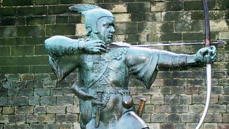Pomnik poświęcony pamięci Robin Hooda na zamku Nottingham