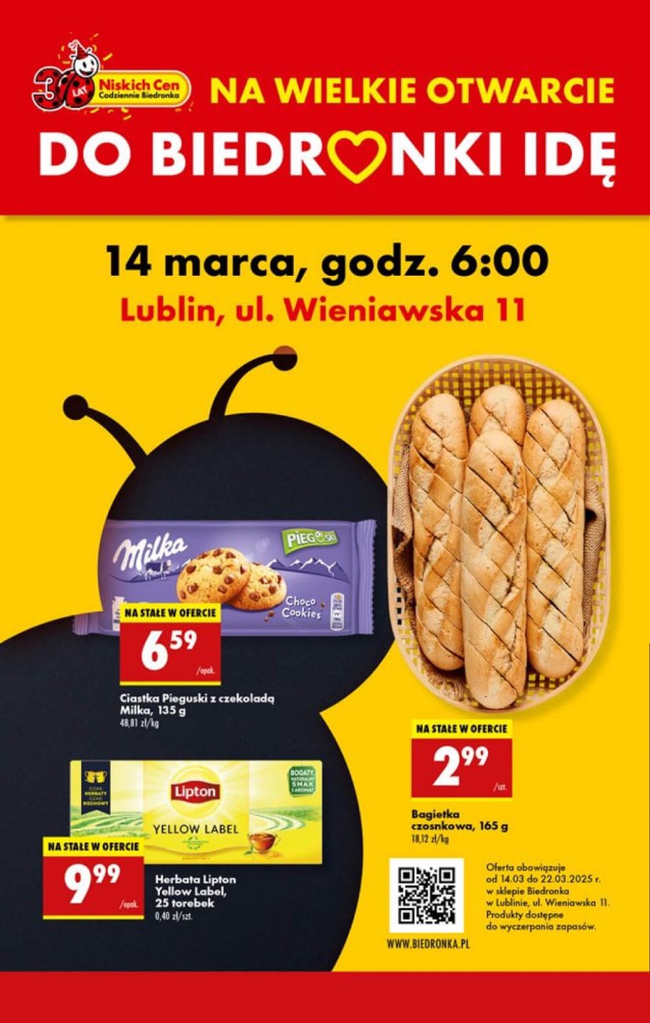 Otwarcie Biedronki przy ul. Wieniawskiej 11 w Lublinie - gazetka promocyjna
