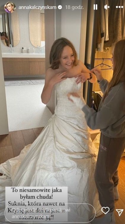 Córka Anny Kalczyńskiej przymierzyła jej suknię ślubną