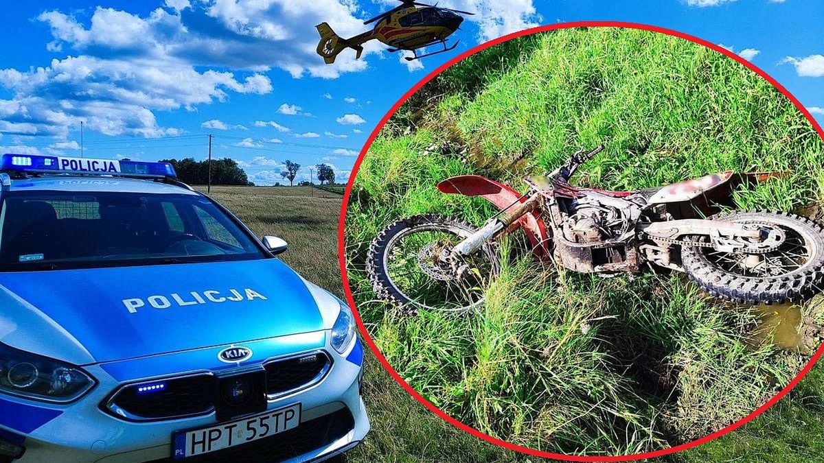 Zaganiał bydło motocyklem crossowym, doszło do wypadku