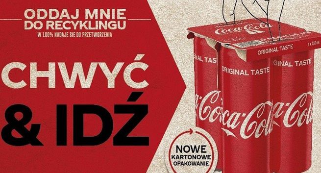 Coca-Cola rezygnuje z folii w wielopakach puszek