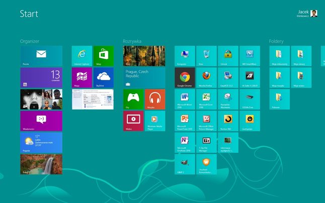 Windows 8 - ekran start i kafelki pogrupowane wg mojego widzimisię