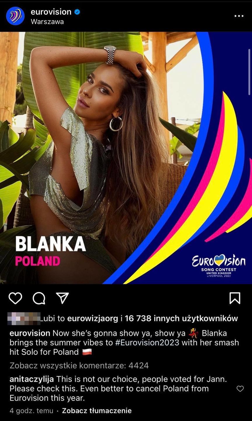 Komentarze Anity Szydłowskiej po wygranej Blanki