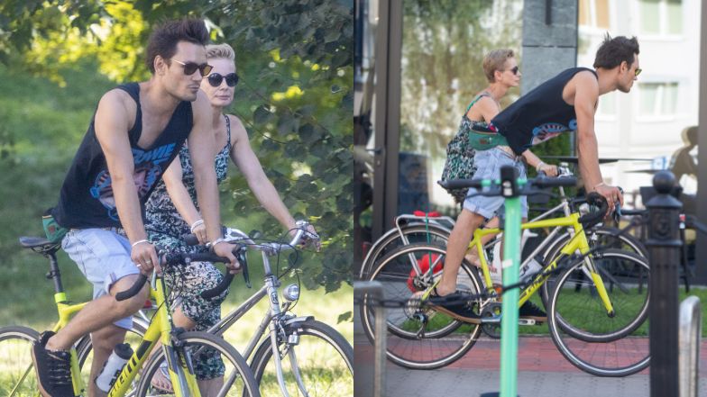 Magdalena Cielecka i Bartosz Gelner przyłapani podczas rowerowej przejażdżki