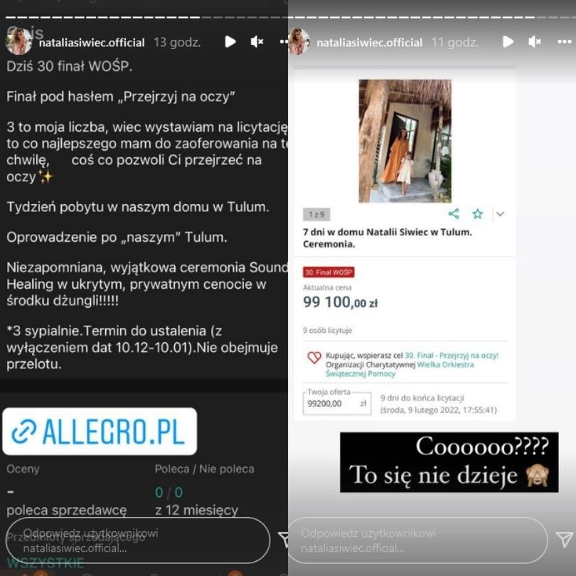 Natalia Siwiec wspiera WOŚP, wystawiając na aukcję pobyt w Tulum