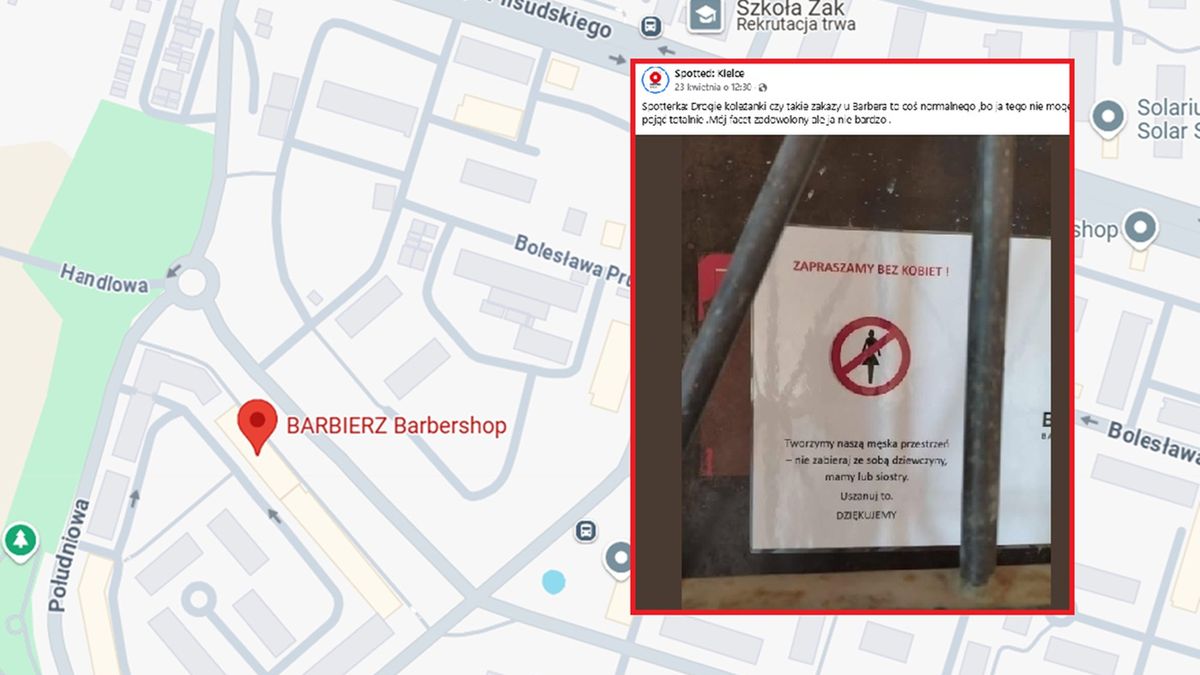 Barber spod Kielc zaprasza tylko mężczyzn. Burza w komentarzach