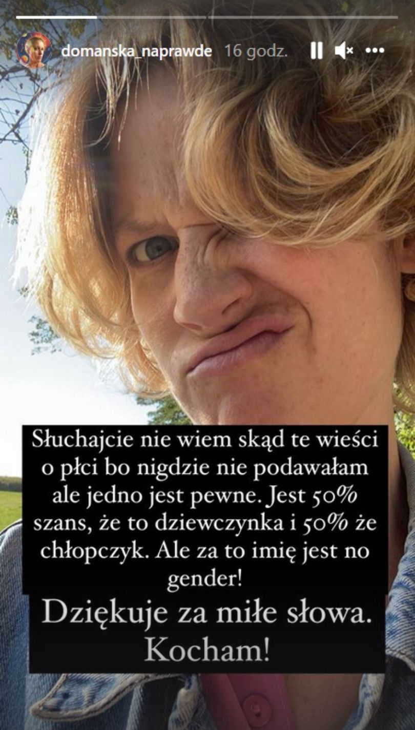 Aleksandra Domańska komentuje spekulacje o płci i imieniu swego dziecka