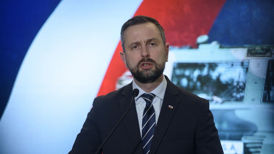 Polish Deputy Prime Minister and Defence Minister Wladyslaw Kosiniak-Kamysz speaks during a press conference on November 8, 2024 in Warsaw, Poland. The Ministry of Defence signed a purchase contract of several support vehicles for the self-propelled Multiple Rocket System (MRS) WR-40 Langusta and its modernised electronic sight system. The Deputy PM also underlined that Poland's next year investment in defence will be 4.7 per cent of the Gross Domestic Product (GDP).