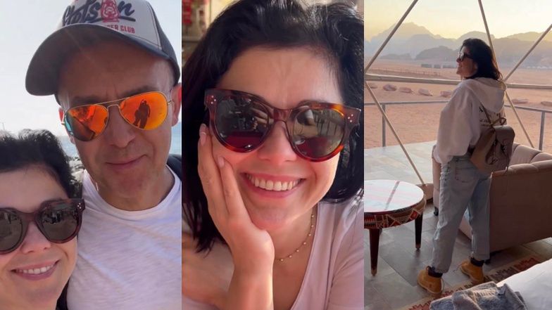 Katarzyna Cichopek i Maciej Kurzajewski bawią się na pustyni w Jordanii