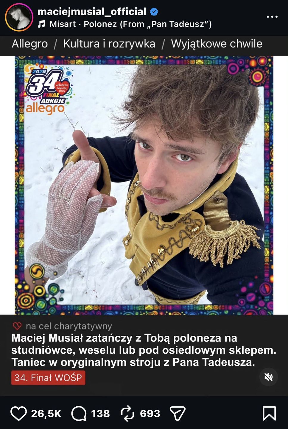 Aukcja Macieja Musiała w ramach WOŚP