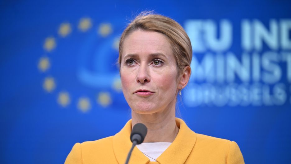 BRUSSELS, BELGIUM - NOVEMBER 21: European Union (EU) High Representative for Foreign Affairs and Security Policy Kaja Kallas makes a speech as she holds a press conference on the EU Indo-Pacific Ministers' Forum in Brussels, Belgium on November 21, 2025. (Photo by Dursun Aydemir/Anadolu via Getty Images)