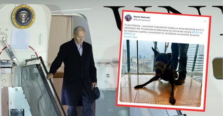Joe Biden w Warszawie. Prezydenta strzeże nietypowy ochroniarz. Dakota "ma polskie korzenie"