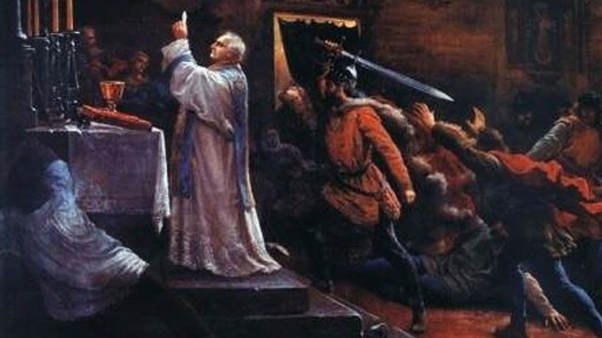 Scena przedstawiająca zabicie biskupa Stanisława