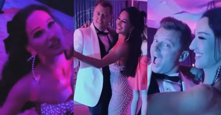 A jednak zdążyła. Wystrojona w srebrną kieckę Justyna Steczkowska też WYWIJAŁA NA WESELU Rafała Brzozowskiego! (FOTO)