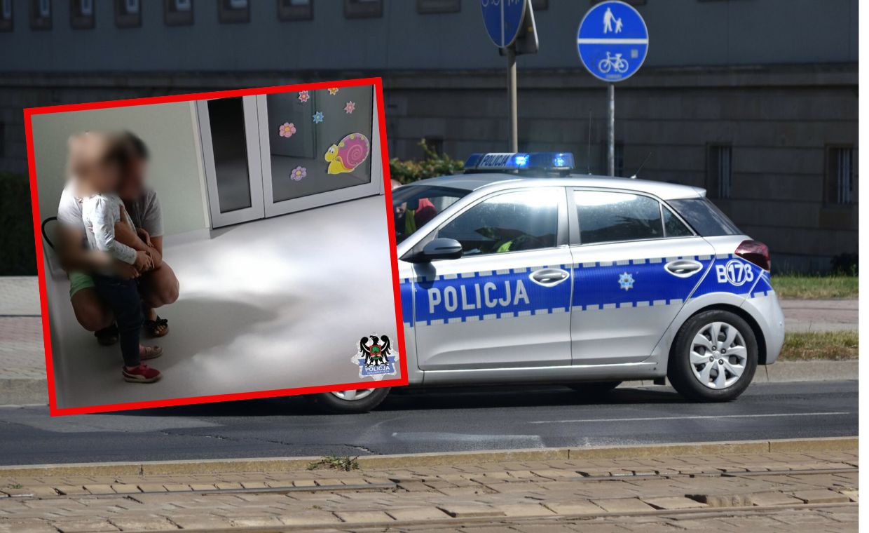 Dziewczynka błąkała się przy żłobku
