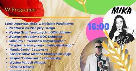 Dożynki Gmina Dubienka 2019 – program wydarzenia