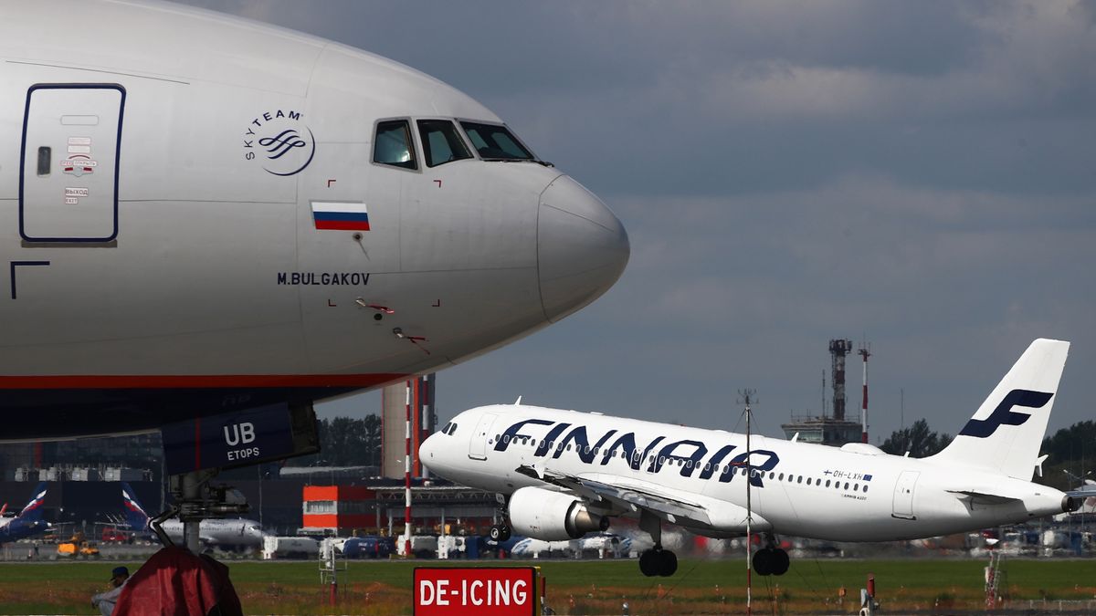 MOSCOW REGION, RUSSIA  AUGUST 8, 2019: A Boeing 777-300ER operated by Aeroflot and Airbus A320 operated by the Finnair Airlines at Moscow's Sheremetyevo International Airport. Sergei Bobylev/TASS (Photo by Sergei Bobylev\TASS via Getty Images)