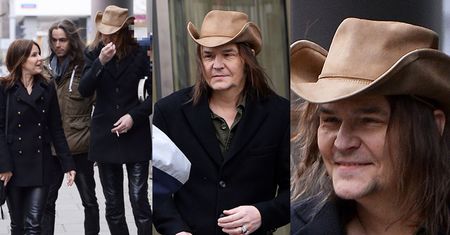 Robert Gawliński z rodziną i TAMBURYNEM wychodzi z "Dzień Dobry TVN" (FOTO)