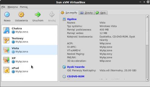 VirtualBox 2.2 wspierający Open Virtualization Format