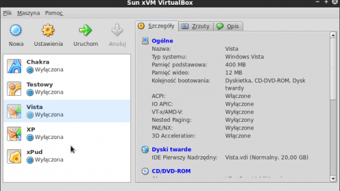 VirtualBox 2.2 wspierający Open Virtualization Format 1