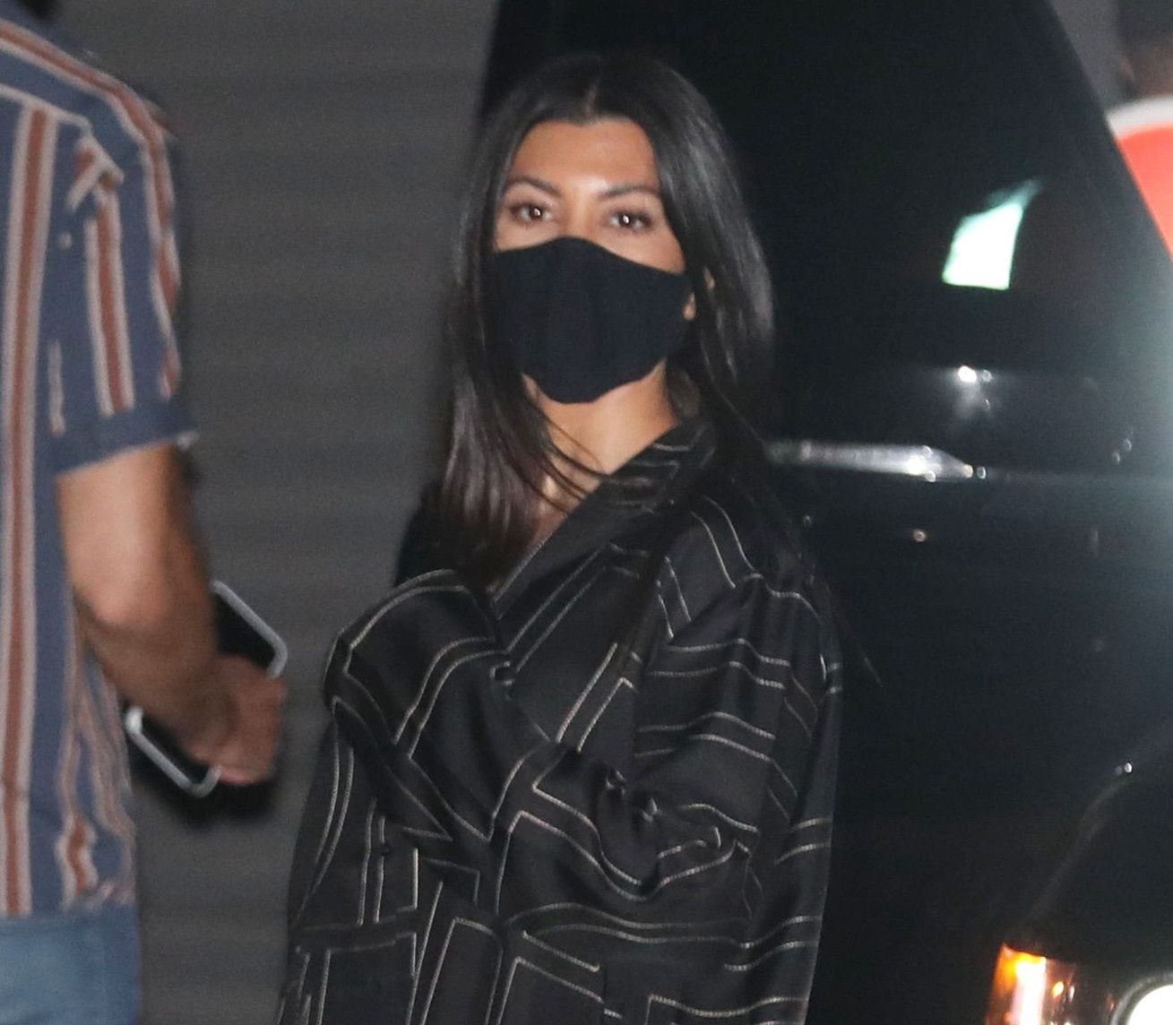 Kourtney Kardashian w piżamie