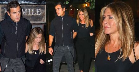 Uśmiechnięta Jennifer Aniston na kolacji z mężem (ZDJĘCIA)