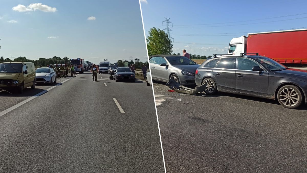 autostrada a4, karambol, autostrada, wypadek Karambol na A4. Zderzyło się dziewięć samochodów