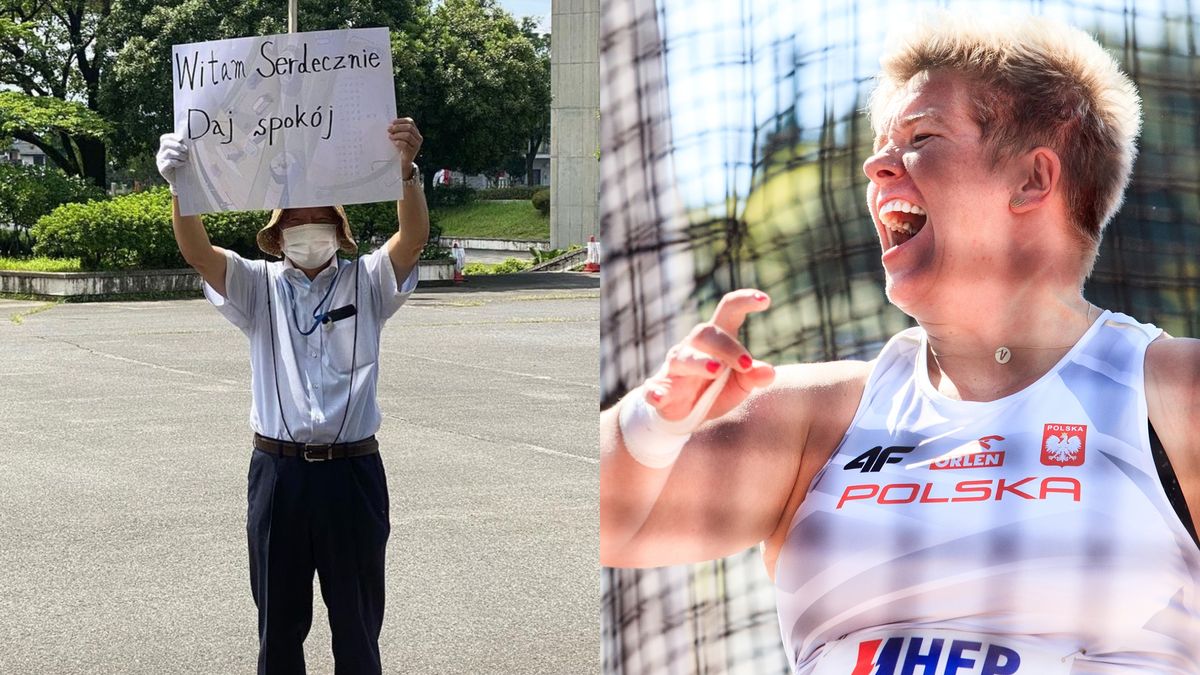 Anita Włodarczyk powitana zabawnym transparentem